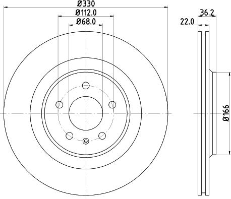 HELLA 8DD 355 113-972 - Гальмівний диск autocars.com.ua