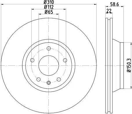 HELLA 8DD 355 122-151 - Гальмівний диск autocars.com.ua