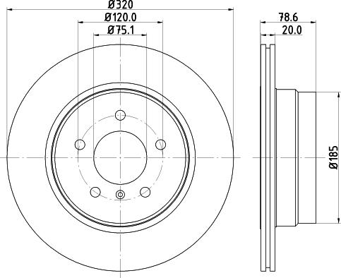 HELLA 8DD 355 114-001 - Гальмівний диск autocars.com.ua