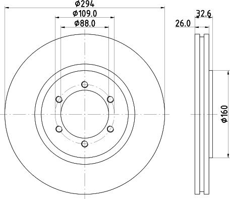 HELLA 8DD 355 114-121 - Гальмівний диск autocars.com.ua