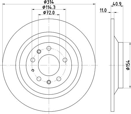 HELLA 8DD 355 114-501 - Гальмівний диск autocars.com.ua