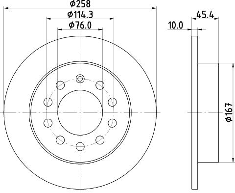 HELLA 8DD 355 114-531 - Гальмівний диск autocars.com.ua