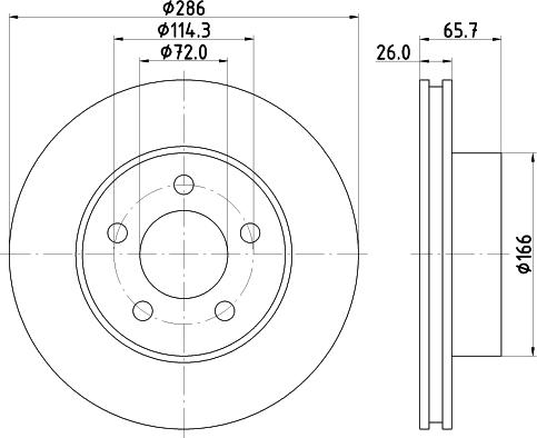 HELLA 8DD 355 114-761 - Гальмівний диск autocars.com.ua