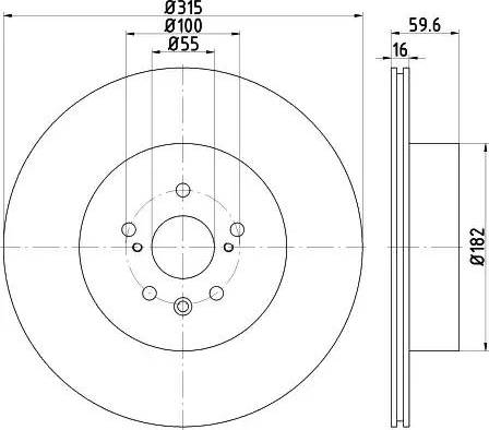 HELLA 8DD 355 114-811 - Тормозной диск avtokuzovplus.com.ua