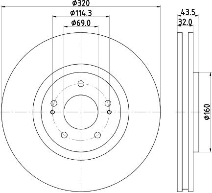 HELLA 8DD 355 114-841 - Гальмівний диск autocars.com.ua