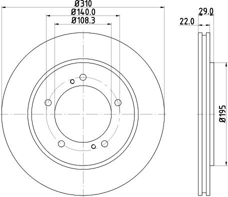 HELLA 8DD 355 114-901 - Гальмівний диск autocars.com.ua