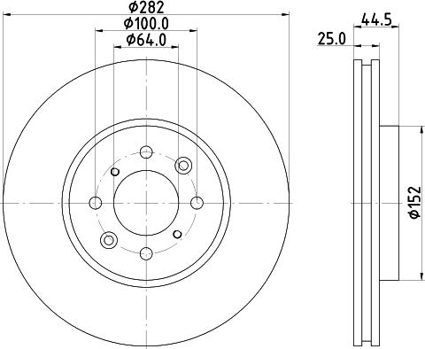 HELLA 8DD 355 114-921 - Гальмівний диск autocars.com.ua