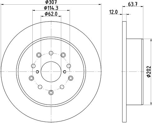 HELLA 8DD 355 114-931 - Гальмівний диск autocars.com.ua