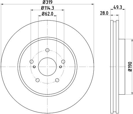 HELLA 8DD 355 114-981 - Тормозной диск avtokuzovplus.com.ua