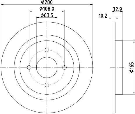 HELLA 8DD 355 115-041 - Гальмівний диск autocars.com.ua