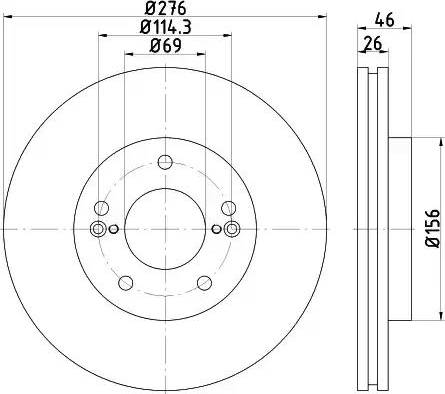 HELLA 8DD 355 115-091 - Гальмівний диск autocars.com.ua