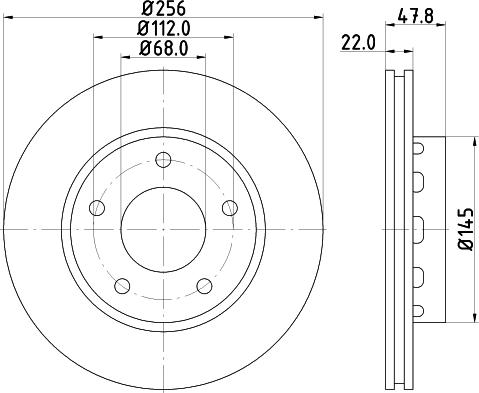 HELLA 8DD 355 115-182 - Гальмівний диск autocars.com.ua