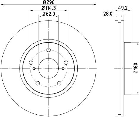 HELLA 8DD 355 115-191 - Гальмівний диск autocars.com.ua