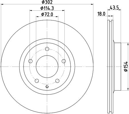 HELLA 8DD 355 115-211 - Гальмівний диск autocars.com.ua