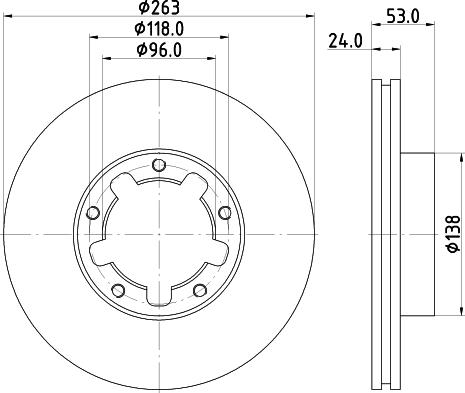 HELLA 8DD 355 115-221 - Гальмівний диск autocars.com.ua