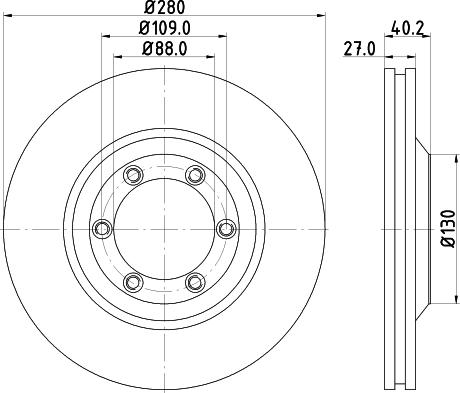 HELLA 8DD 355 115-231 - Гальмівний диск autocars.com.ua