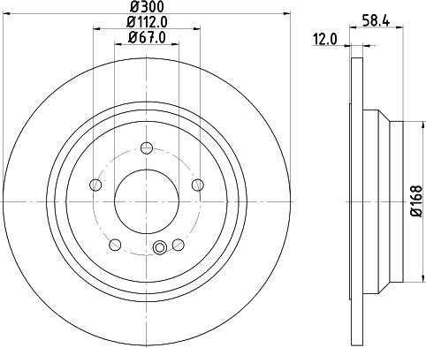 HELLA 8DD 355 115-412 - Гальмівний диск autocars.com.ua