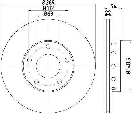 HELLA 8DD 355 115-441 - Гальмівний диск autocars.com.ua