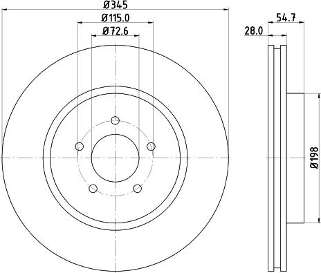 HELLA 8DD 355 115-471 - Тормозной диск avtokuzovplus.com.ua