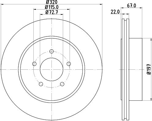 HELLA 8DD 355 115-481 - Тормозной диск avtokuzovplus.com.ua