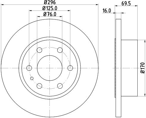 HELLA 8DD 355 115-521 - Тормозной диск avtokuzovplus.com.ua