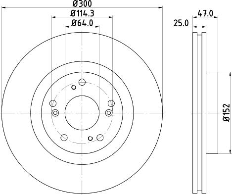 HELLA 8DD 355 115-571 - Гальмівний диск autocars.com.ua