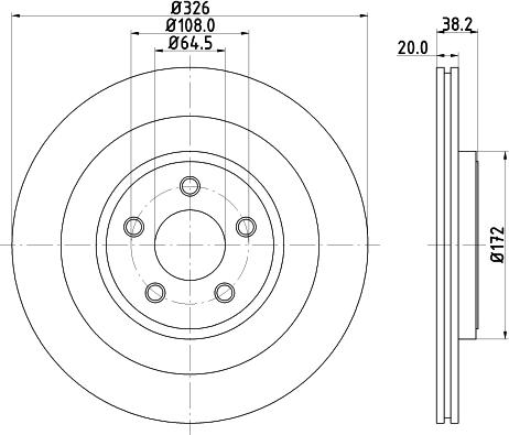 HELLA 8DD 355 115-581 - Гальмівний диск autocars.com.ua