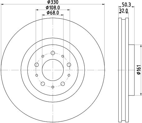 HELLA 8DD 355 115-592 - Гальмівний диск autocars.com.ua