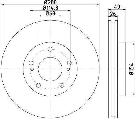 HELLA 8DD 355 115-641 - Тормозной диск avtokuzovplus.com.ua