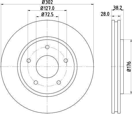 HELLA 8DD 355 115-841 - Тормозной диск avtokuzovplus.com.ua