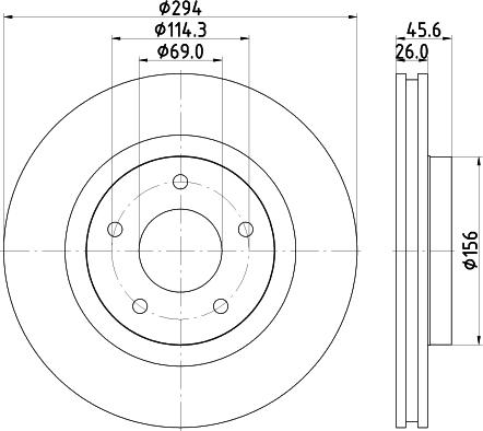 HELLA 8DD 355 115-911 - Гальмівний диск autocars.com.ua