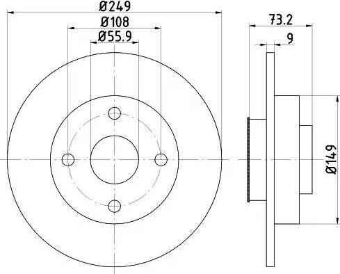 HELLA 8DD 355 116-081 - Тормозной диск avtokuzovplus.com.ua