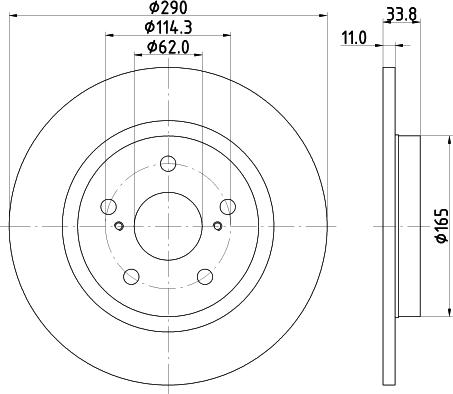 HELLA 8DD 355 116-121 - Гальмівний диск autocars.com.ua