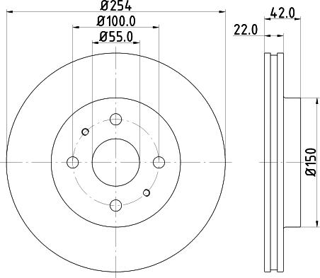 HELLA 8DD 355 116-541 - Гальмівний диск autocars.com.ua