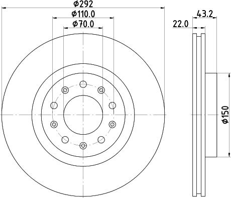 HELLA 8DD 355 116-691 - Гальмівний диск autocars.com.ua