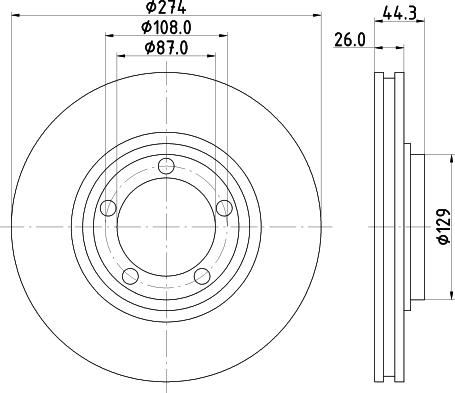 HELLA 8DD 355 116-741 - Гальмівний диск autocars.com.ua