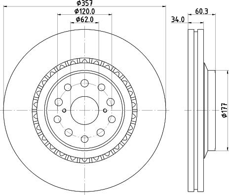 HELLA 8DD 355 116-921 - Гальмівний диск autocars.com.ua