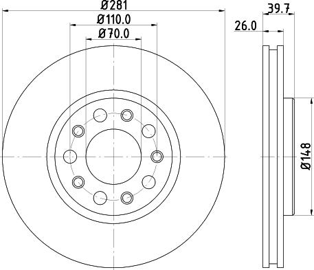 HELLA 8DD 355 117-231 - Гальмівний диск autocars.com.ua