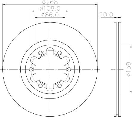 HELLA 8DD 355 117-671 - Гальмівний диск autocars.com.ua