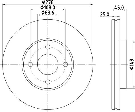 HELLA 8DD 355 117-711 - Гальмівний диск autocars.com.ua