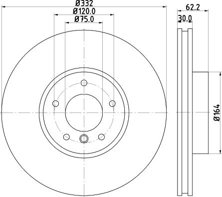 HELLA 8DD 355 117-731 - Гальмівний диск autocars.com.ua