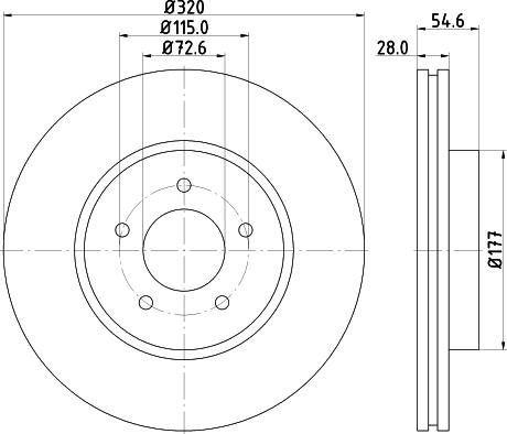 HELLA 8DD 355 117-801 - Гальмівний диск autocars.com.ua