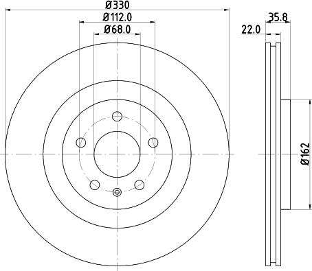 HELLA 8DD 355 118-021 - Гальмівний диск autocars.com.ua