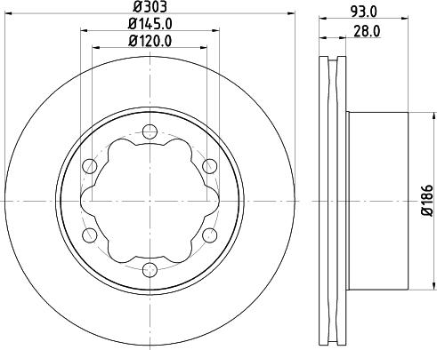 HELLA 8DD 355 118-061 - Гальмівний диск autocars.com.ua