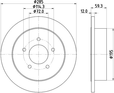 HELLA 8DD 355 118-341 - Тормозной диск avtokuzovplus.com.ua