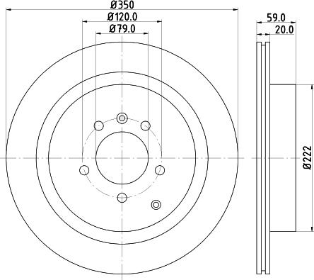 HELLA 8DD 355 118-781 - Гальмівний диск autocars.com.ua