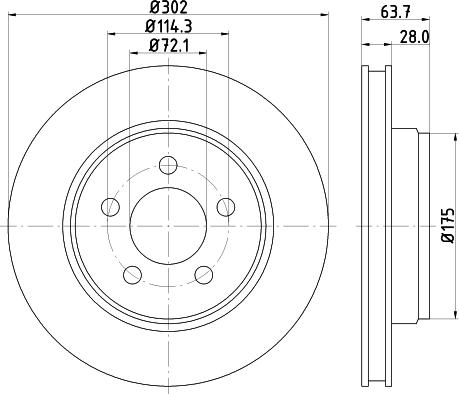 HELLA 8DD 355 119-241 - Гальмівний диск autocars.com.ua