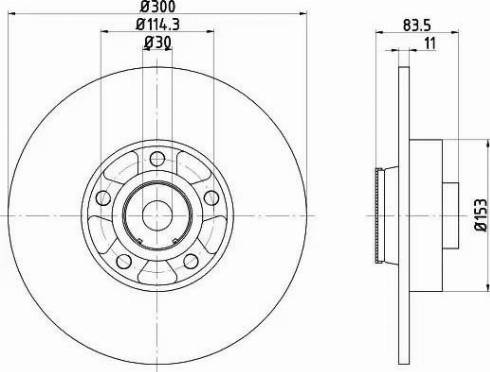 HELLA 8DD 355 119-311 - Гальмівний диск autocars.com.ua