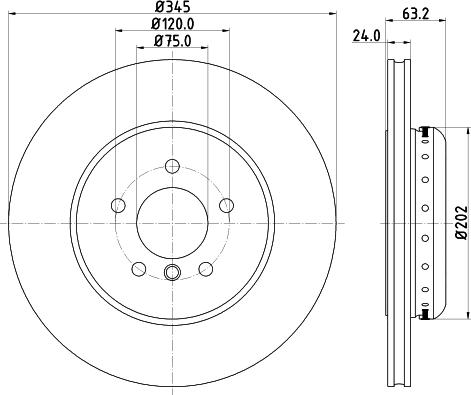 HELLA 8DD 355 119-341 - Гальмівний диск autocars.com.ua