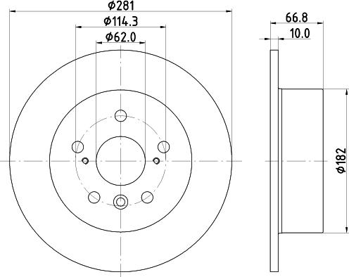 HELLA 8DD 355 119-671 - Гальмівний диск autocars.com.ua